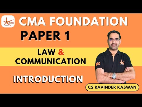 CMA Foundation || PN 1 Bussiness Law & Bussiness Communication  || Intro || CS Ravindra Sir ||