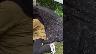 SOLO CAMPING IN THE RAIN • RELAXING CAMPING RAIN #shorts