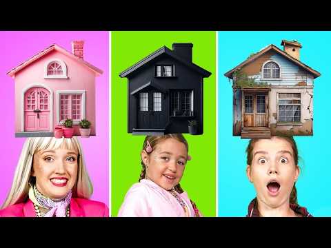 Rich Mom vs Poor Mom | Extreme One Colored House Challenge