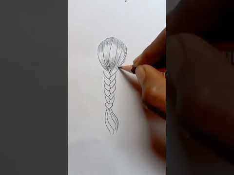 Easy braids drawing with pencil for bigginers#shorts