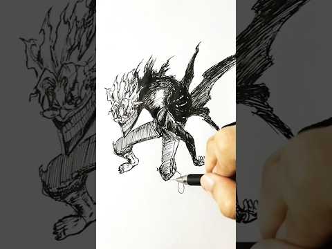 Speed drawing StickMan Okarun 😳 #shorts #anime #drawing