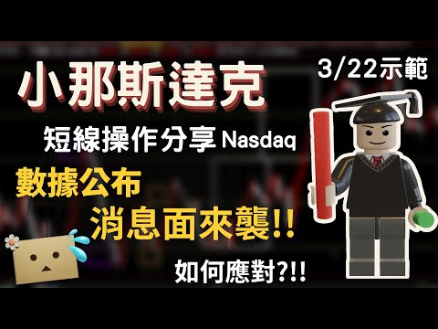 小那斯達克期貨，數據、消息來襲，該如何應對？!!，NASDAQ 3/22短線教學操作示範｜樂高海期教學ep3