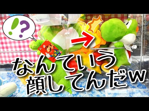 【違うだろ】500円チャレンジ！ヨッシーのでか頭を持ち上げてみたらゲットするんじゃない？　【UFOキャッチャー】【クレーンゲーム】【確率機】(Japanese claw machine)