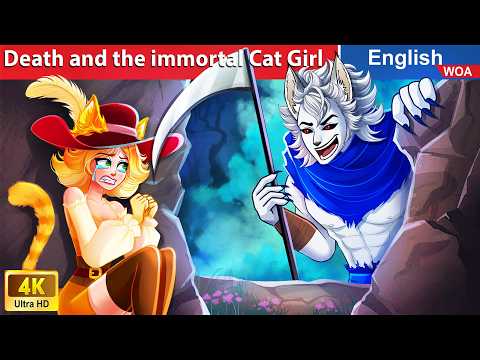 Death and the immortal Cat Girl ⚰😺 English Storytime🌛 Fairy Tales in English @WOAFairyTalesEnglish