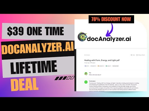 🔥🔥docAnalyzer ai Lifetime Deal |Transform Your PDFs Into Conversations | $39 Lifetime Deal | 78% Now