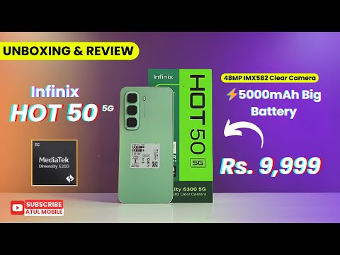 Infinix HOT 50 5G 🔥Unboxing & Review ⚡48MP IMX582 Clear Camera 📸 WoW New Hot!