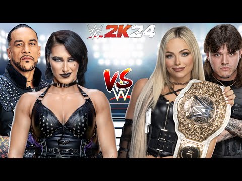 WWE 2K24 DAMIAN PRIEST & RHEA RIPLEY VS. DOMINIK MYSTERO & LIV MORGAN MIXED GENDER TAG TEAM MATCH!