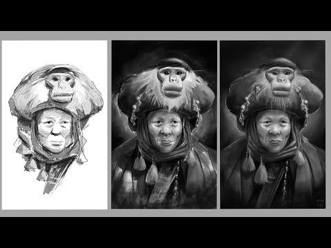 Portrait Painting in Photoshop with a Wacom Intuos 3 [art timelapse]