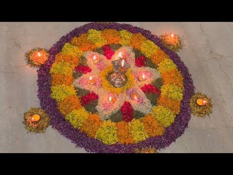 Onam easy pookolam design