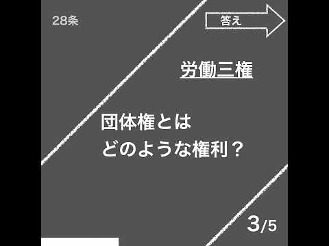 労働三権（労働一般常識）【社労士試験｜1分動画】