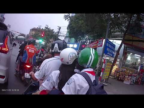 Vietnam交通状況 in Hanoi 【交通Level 3】20241125 帰り ※ヘッドカメラ