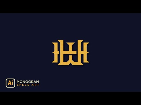 Monogram Logo Illustrator - WH Logo Design (Speed Art)