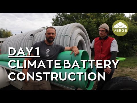 How To Build a Climate Battery - Day 1 - Construction In Passive Solar Greenhouse