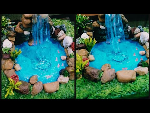 Best out of waste || waterfall making at home