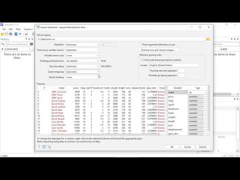 Importing delimited data