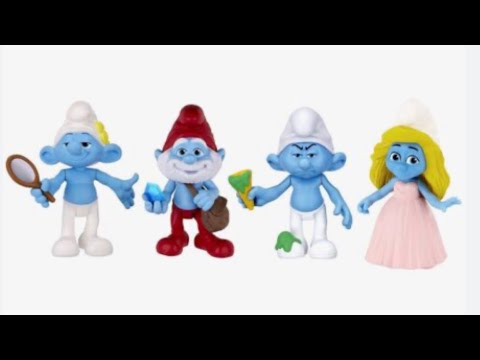 The smurfs movie movie collectible figure 4 pack (vanity papa Smurf Smurfette and grouchy)