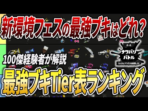 ナワバリ環境最強ブキ！100傑経験者がハロウィンフェスの最強Tier表を解説【スプラトゥーン3】【初心者必見】【 アプデ / Tier / 最強武器 / 環境武器 / ハロウィンフェス / フェス 】