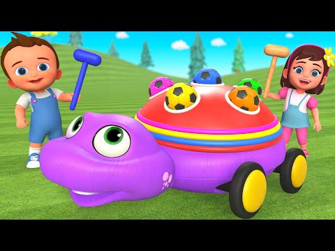 Color Soccer Balls Wheel On The Bus +More Nursery Rhymes & Kids Songs | Kindergarten Educational