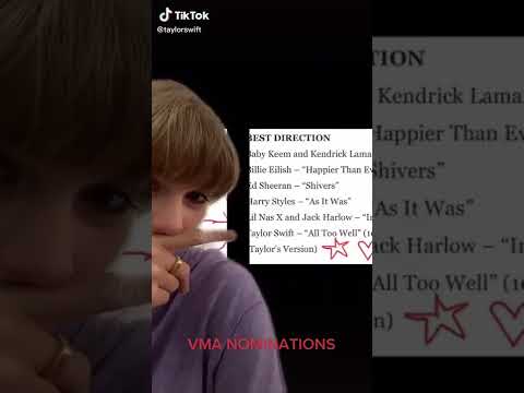 Taylor Swift celebrating her VMAs 2022 nominations via TikTok! (her newest TikTok)