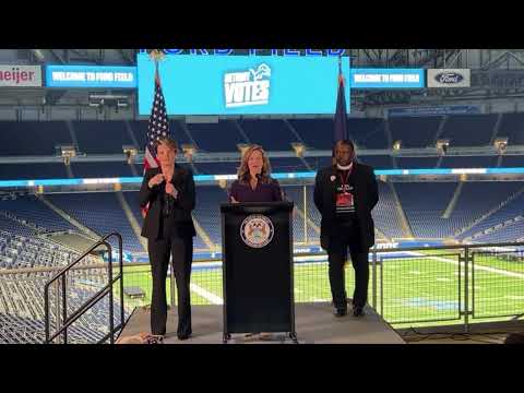 Election Night Press Conference at Ford Field