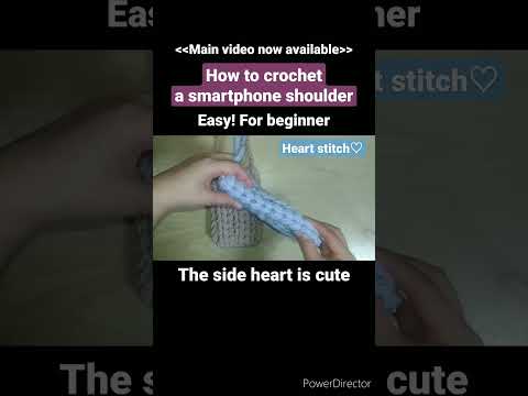 Easy! How to crochet a smartphone shoulder. Heart stitch♡ For beginner #shorts