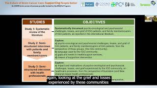 Exploring psycho-oncological & psychosocial challenges, losses & grief in intermediate grade glioma