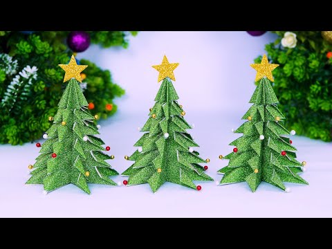 Christmas Tree from Glitter Paper🎄DIY Paper Xmas Tree🎄Árbol de Navidad🎄Manualidades