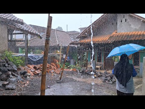 Heavy rain in my village | very chill and relaxing | Sleep instantly with the sound of heavy rain