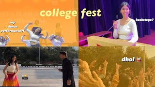 VLOG: college fest 2 | dance, dhol, backstage, grwm + much more