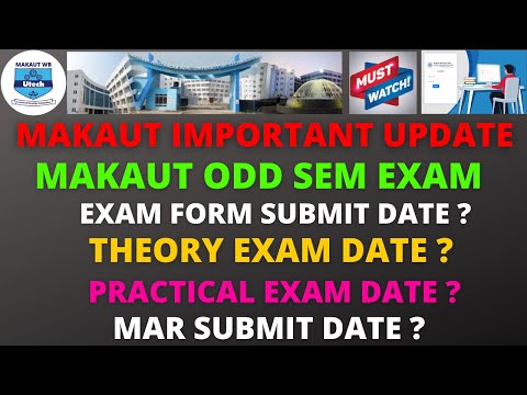 MAKAUT Important New Updates | Odd Sem Exam Date | Mar Submit Date