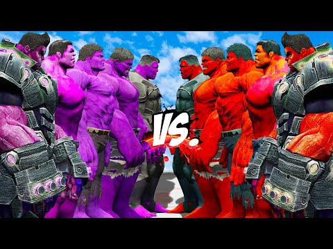 TEAM PURPLE HULK VS TEAM RED HULK - EPIC SUPERHEROES WAR