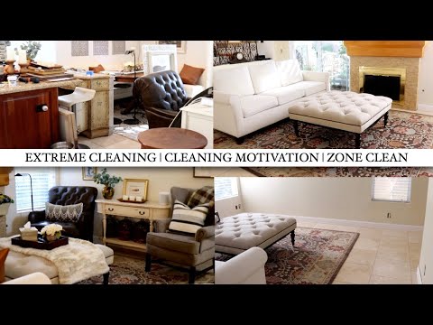 LIVING ROOM DEEP CLEAN | EXTREME CLEANING MOTIVATION