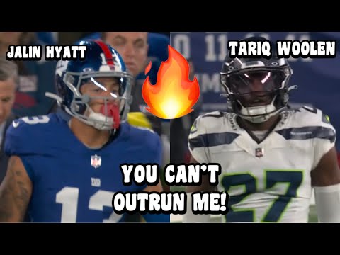 Tariq Woolen 2023 DEBUT Vs Jalin Hyatt 🔥👀 (WR Vs CB) Seahawks Vs Giants 2023 highlights