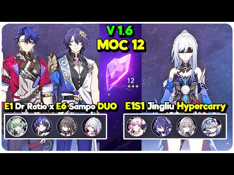 E1 Dr Ratio x E6 Sampo & E1 Jingliu MOC 12 | Memory Of Chaos | Honkai Star Rail.