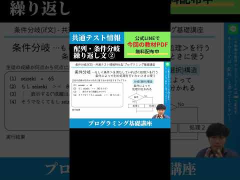 【共通テスト情報】配列・条件分岐・繰り返し分②