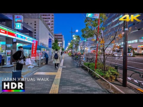 Japan - Tokyo Toyocho Late Afternoon Walk to Night • 4K HDR