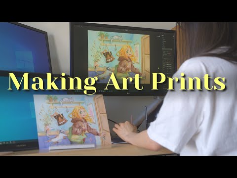 art vlog - making anime watercolor prints