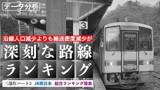 【最終回】沿線人口減少よりも、輸送密度減少が深刻な路線ランキング【JR西日本編＆最終順位発表】