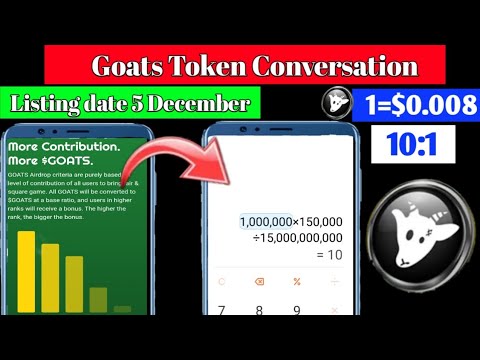 Goats Conversation 10: 1 And Price protection $ 0.008 | Goats Airdrop Allocation | Goats Withdrawal