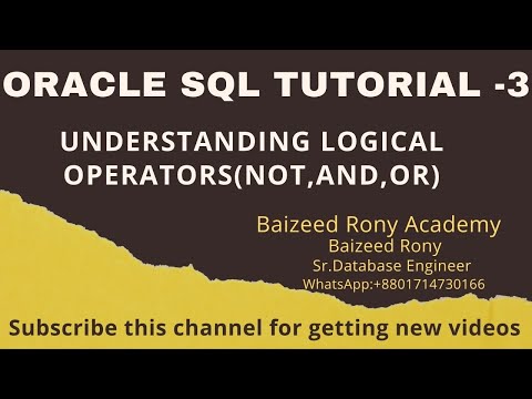 SQL Tutorial - 3: Logical Operators (Part-1)#oracle