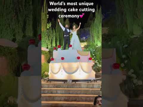 World’s most unique wedding cake cutting ceremony 💕#trending #wedding #cake #lovely