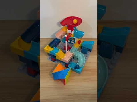 Marble Run ASMR 🔵🔴🟡 2  Satisfying Building Blocks #marblerun #marblerace #asmr