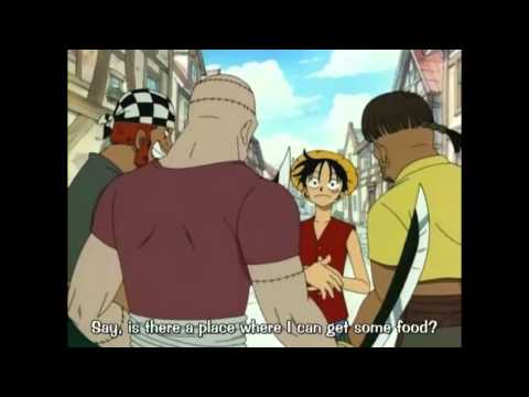 Buggy pirates hits luffy