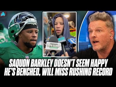 Saquon Barkley Doesn't Seem Happy About Being Benched, Missing Rushing Record | Pat McAfee Show