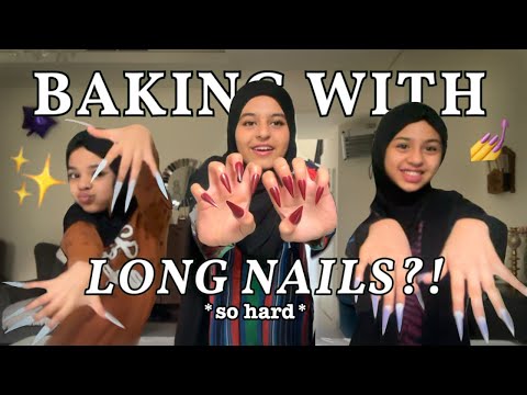 BAKING WITH LONG NAILS?! *so painful* | Eimaan Sisters