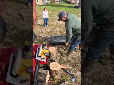 Splitting firewood with my Fiskars axe.  #fiskars