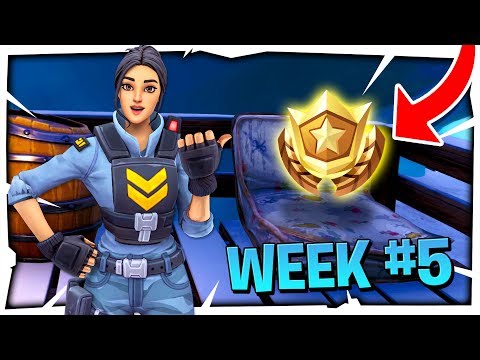 FORTNITE SEASON 7 WEEK 5 SECRET HIDDEN BATTLESTAR LOCATION! **CHALLENGES**