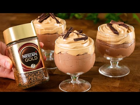 🍫Chocolate dessert with coffee mousse in 5 minutes! ☕Very tasty, I cook it every day!