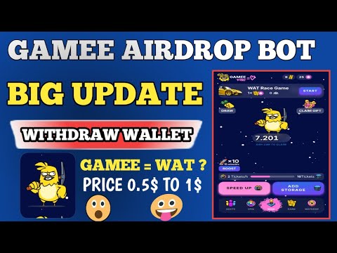 Gamee Telegram Bot Big Update || Gamee WAT Token Listing and Claim Update