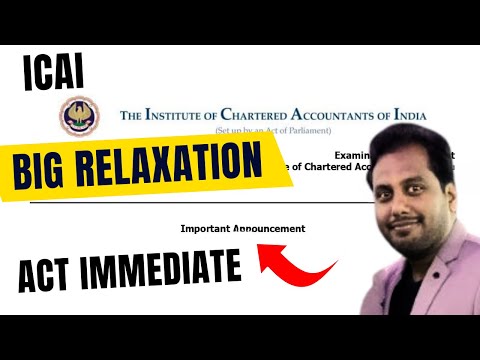 |ICAI Biggest Relaxation For CA Inter & Final Students| Act Immediately|